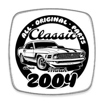 22. Geburtstag - Klassiker Musclecar 03/2004 - Viereckiger Kühlschrankmagnet - Weiß - Vorne