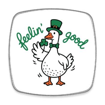 Glücksduck-Leprechaun-Geist - Viereckiger Kühlschrankmagnet - Weiß - Vorne