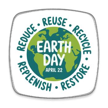 Earth Day Reuse Logo - Square fridge magnet - white - Front
