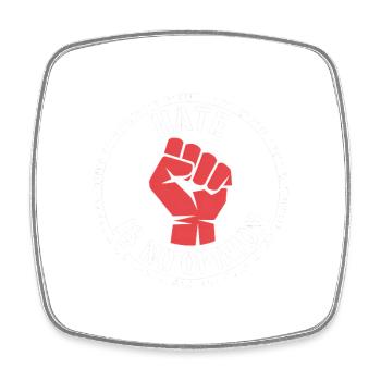 La haine n’est pas une opinion - Antifa Merch - Magnet carré - blanc - Devant