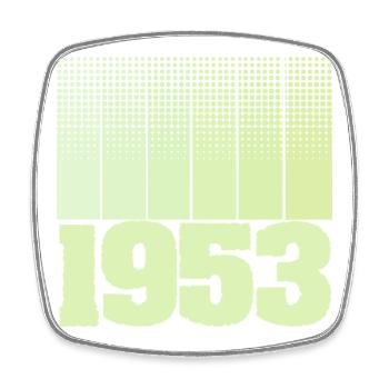 1953 - Square fridge magnet - white - Front