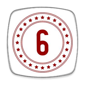 Red Victory Badge 6 - Square fridge magnet - white - Front