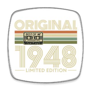 Originales Retro-Kassetten-T-Shirt von 1948 - Viereckiger Kühlschrankmagnet - Weiß - Vorne