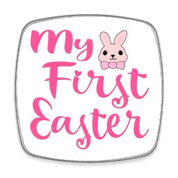 Mon premier lapin de Pâques - Magnet carré - blanc - Devant