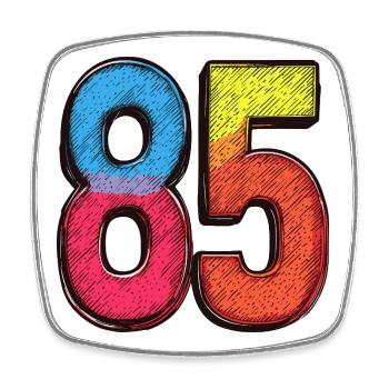 85 Number Colorful - Square fridge magnet - white - Front