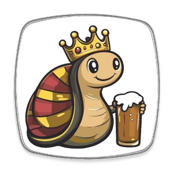 Snail Beer King - Square fridge magnet - white - Front