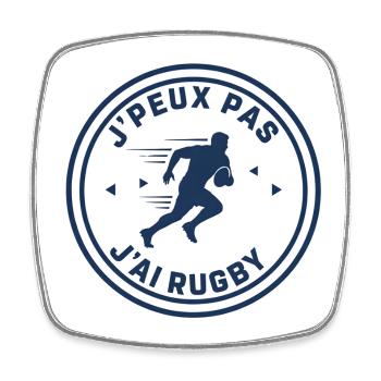 I can't I have rugby - Square fridge magnet - white - Front