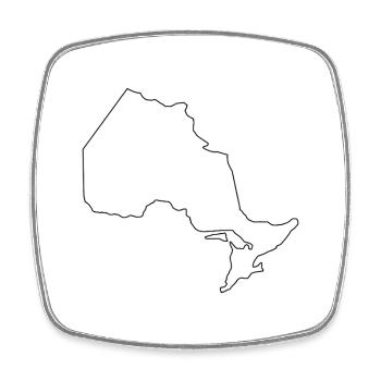 Ontario outline map - Square fridge magnet - white - Front