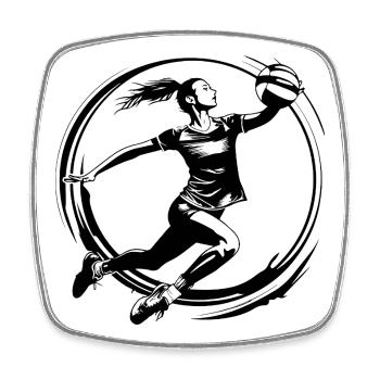 Volleyball Player Silhouette - Square fridge magnet - white - Front