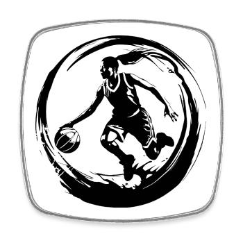 Basketball Player Woman Silhouette - Square fridge magnet - white - Front