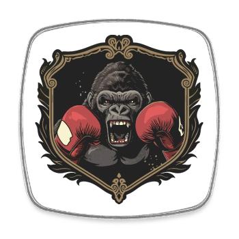 Boxeur Gorilla MMA - Magnet carré - blanc - Devant