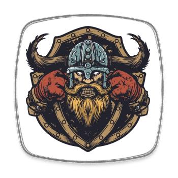 MMA Boxeur Viking - Magnet carré - blanc - Devant