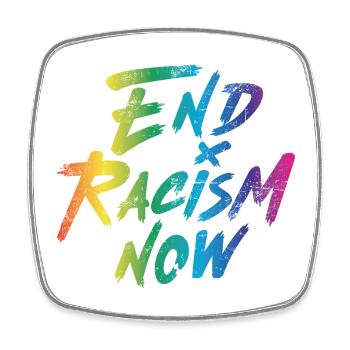 End Racism Now - Square fridge magnet - white - Front