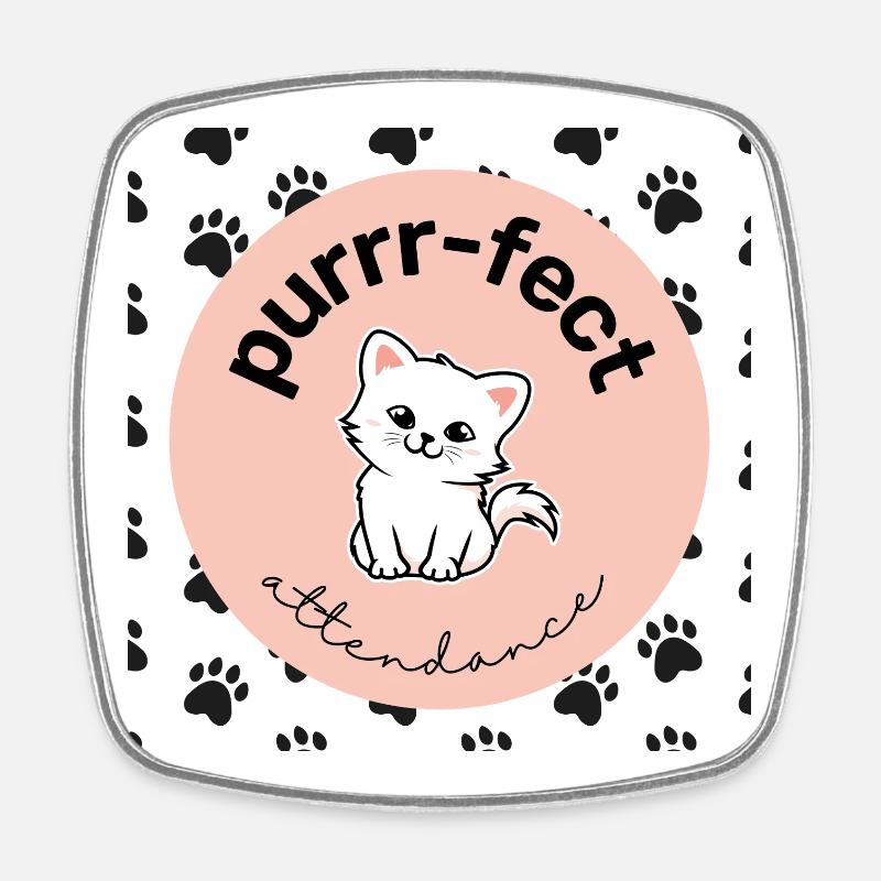 Soft Purr Design - Magnet carré - blanc