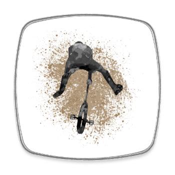 Unicycle | Style libre monocycle - Magnet carré - blanc - Devant