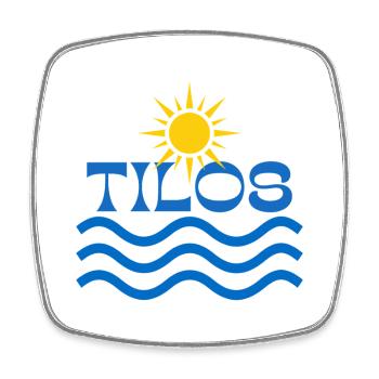 Tilos Sun Waves Logo - Magnet carré - blanc - Devant