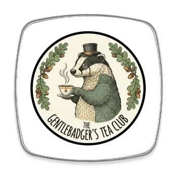 Le Club de Thé Gentlebadger - Magnet carré - blanc - Devant