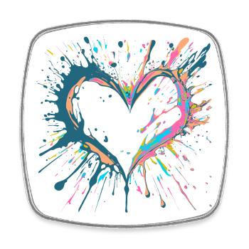 Key West inspirierte Heart-Licht - Viereckiger Kühlschrankmagnet - Weiß - Vorne