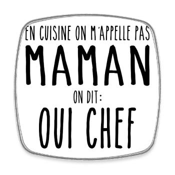 Cuisiner Maman Cuisinière Cuisiner Maman Mère - Magnet carré - blanc - Devant