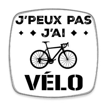 I CAN'T, I HAVE A BIKE - Square fridge magnet - white - Front