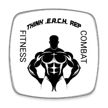Pensez à CHAQUE répétition : Motivation de fitness - Magnet carré - blanc - Devant