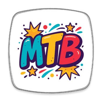 MTB Pop Art Bang - Square fridge magnet - white - Front