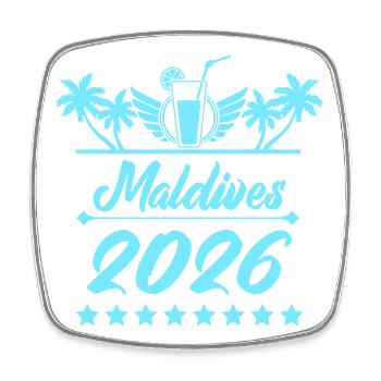 Maldives 2026 Beach Dream - Square fridge magnet - white - Front