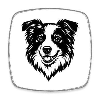 Border Collie Portrait – Hunde-Fan - Viereckiger Kühlschrankmagnet - Weiß - Vorne