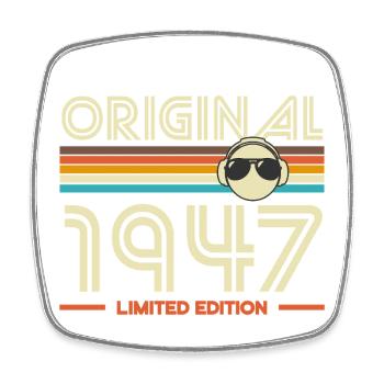 Original 1947 Vintage Retro Tee - Square fridge magnet - white - Front
