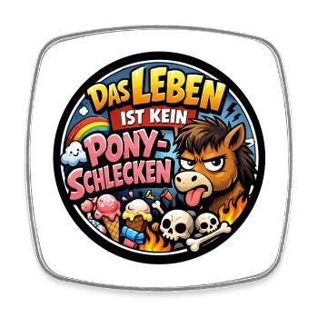 Ponyschlecken - Viereckiger Kühlschrankmagnet - Weiß - Vorne