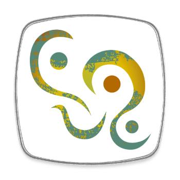 Yoga design_15 - Square fridge magnet - white - Front