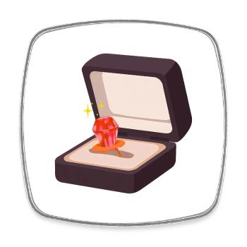 Candy Ring Proposal Verlobung Marry Hochzeit  - Viereckiger Kühlschrankmagnet - Weiß - Vorne