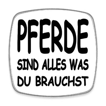 Pferde - Viereckiger Kühlschrankmagnet - Weiß - Vorne