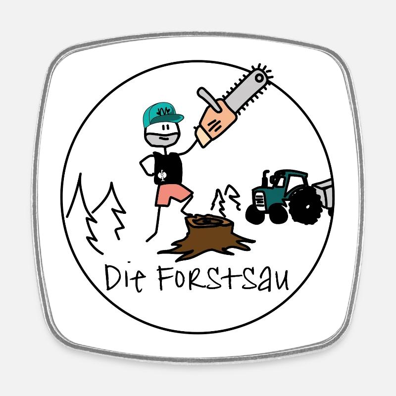 The Forest Sow - Square fridge magnet - white