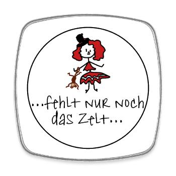 Zelt fehlt - Viereckiger Kühlschrankmagnet - Weiß - Vorne