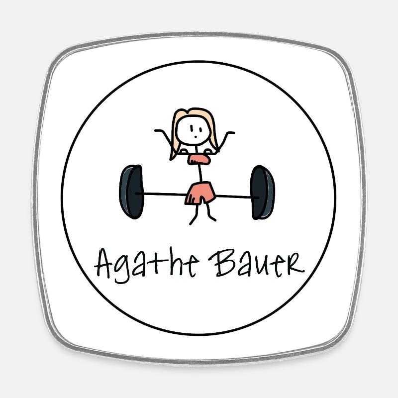 Agathe Power Bauer - Square fridge magnet - white