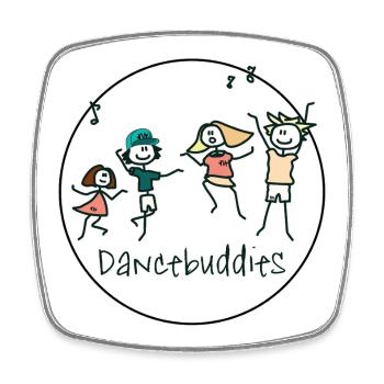 Danseurs - Magnet carré - blanc - Devant