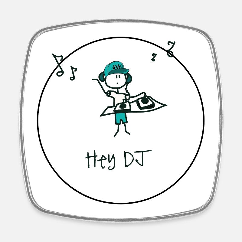 Djboy - Square fridge magnet - white