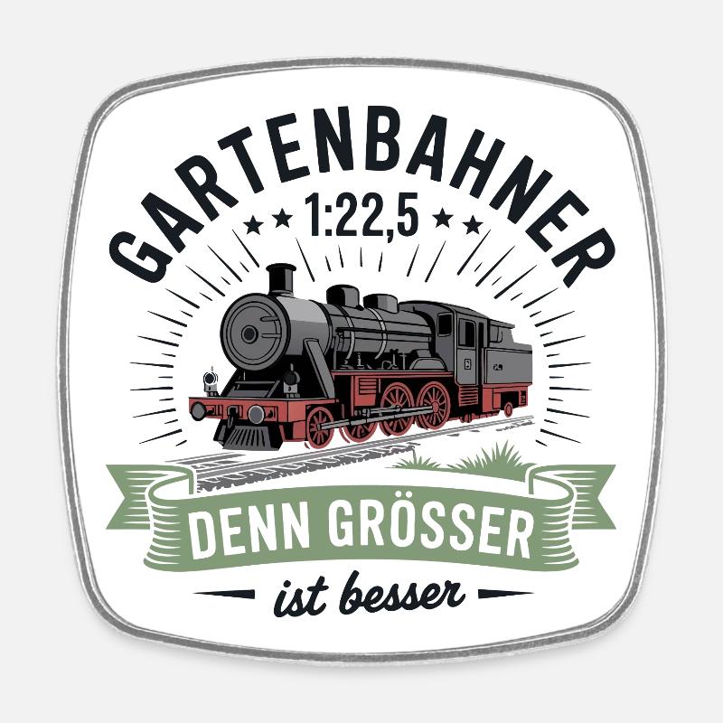 Gartenbahn Eisenbahn Garten Spur G Modelleisenbahn - Viereckiger Kühlschrankmagnet - Weiß