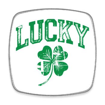 Lucky Clover Arch Tee Art - Viereckiger Kühlschrankmagnet - Weiß - Vorne