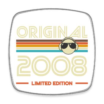 Originale Retro-Edition von 2008 - Viereckiger Kühlschrankmagnet - Weiß - Vorne