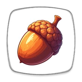 acorn - Square fridge magnet - white - Front