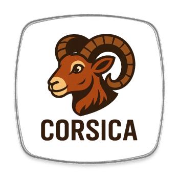 Muvra Corsica - Viereckiger Kühlschrankmagnet - Weiß - Vorne