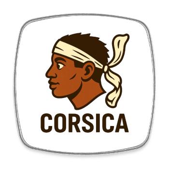 Corsica - Square fridge magnet - white - Front