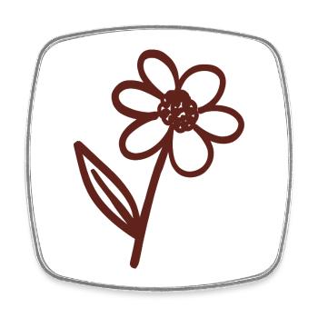 Minimale florale Skizzenblüte - Viereckiger Kühlschrankmagnet - Weiß - Vorne