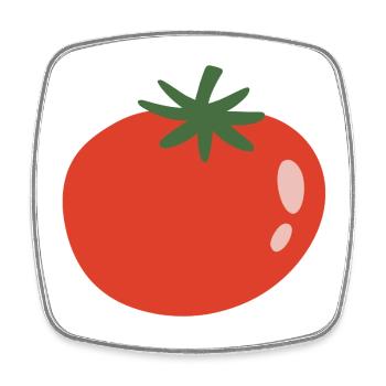 Vivid Tomato Minimalist Pop - Viereckiger Kühlschrankmagnet - Weiß - Vorne