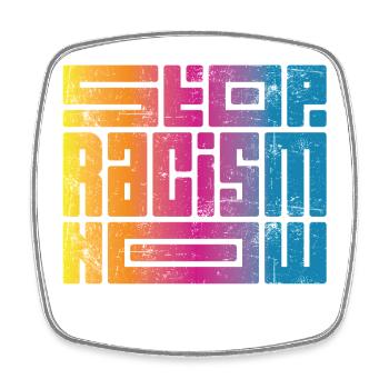 Stop Racism Now - Viereckiger Kühlschrankmagnet - Weiß - Vorne