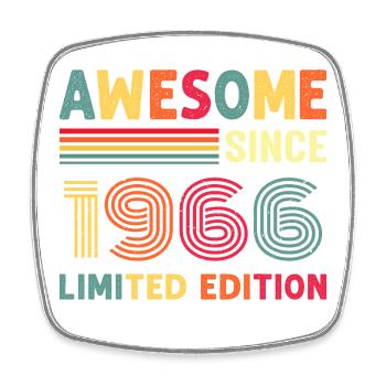 1966 Année de naissance - Magnet carré - blanc - Devant