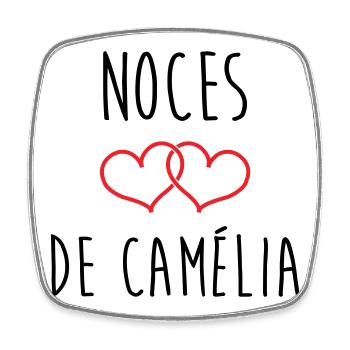 Noces de Camélia 51 ans de mariage - Magnet carré - blanc - Devant