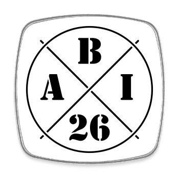 ABI 26 (Abiturient / Abitur 2026 / Symbol / Black) - Viereckiger Kühlschrankmagnet - Weiß - Vorne